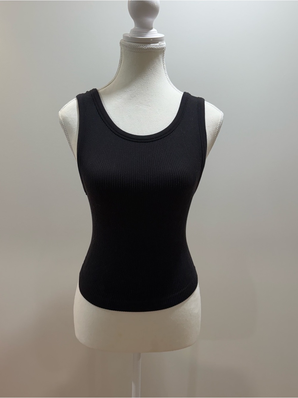 Sunday Best Black Ribbed Scoop Neck Tank